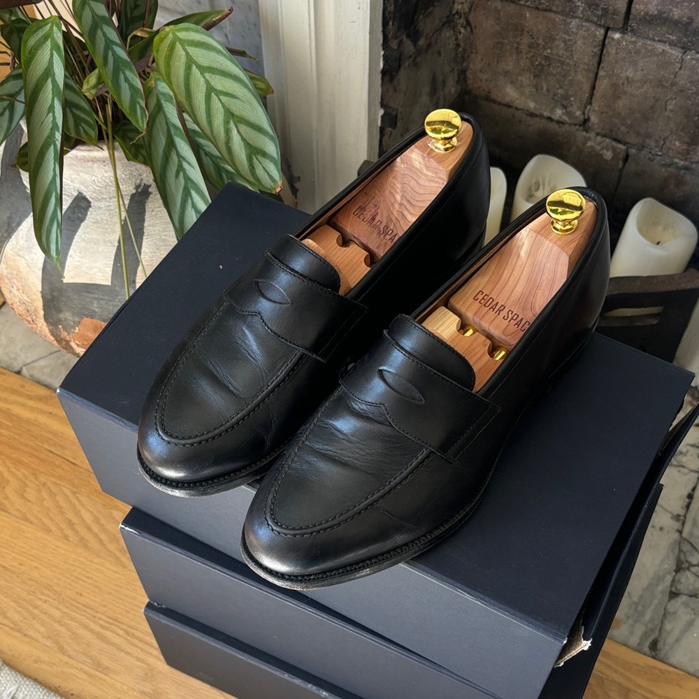Classic Black Leather Men's Penny Loafers